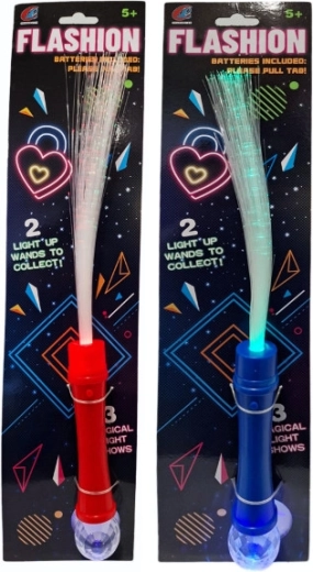 Light-up wand with fiber optics