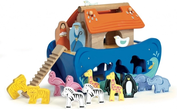 Le Toy Van Noa laev – puidust kujundite sorteerija loomakestega