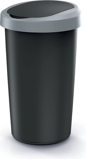 Waste bin with flap lid 50 l made of recycled plastic