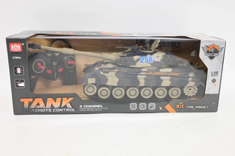 Remote-Controlled Tank Tank Assault in 1:20 Scale – Camouflage – Battery-Powered