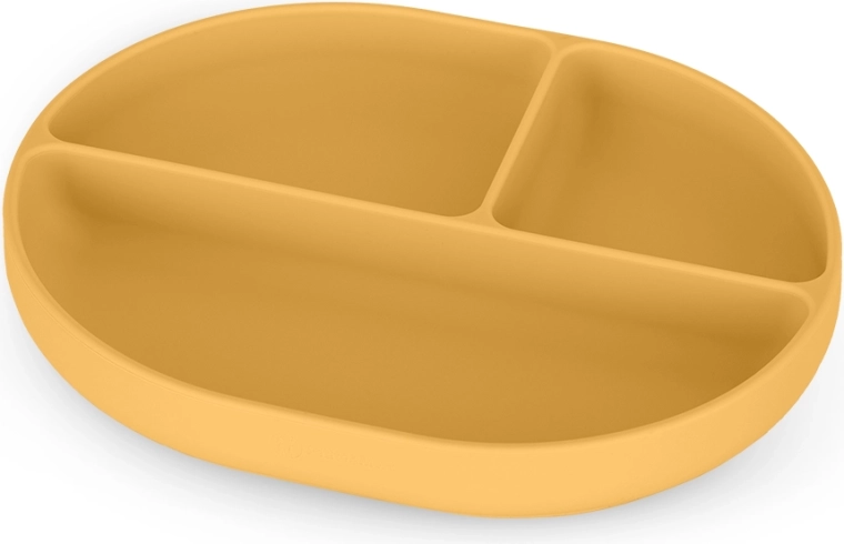 Petite&Mars silikoonist ovaalne jaotatud taldrik Take&Match intense ochre 6m+