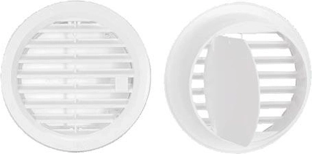 Suletav ventilatsioonirest ASA-st, läbimõõt 110 mm, valge