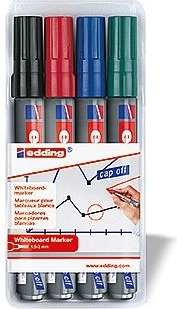 Edding 250 valgetahvlite markerid – 4 tk komplekt