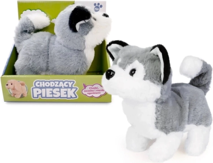 Kõndiv plüüskoer husky 15 cm