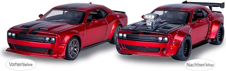 Metallist mudel Dodge Challenger SRT Jailbreak 1:36 punane 2-in-1