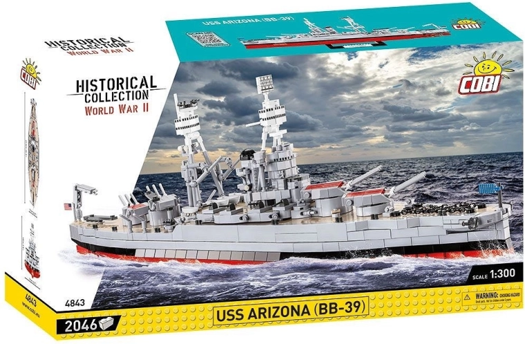 Ehituskomplekt COBI USS Arizona BB-39 – lahingulaev 1:300 (2046 osa)