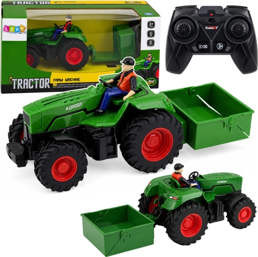 RC Farm Tractor with Flatbed Trailer 1:24