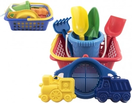 Laste liivakomplekt korvi, ämbrikese ja vormidega