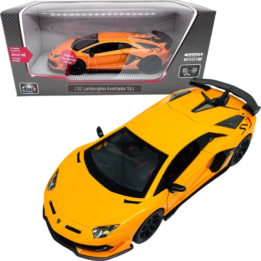 Metallist mudel 1:32 Lamborghini Aventador SVJ – oranž