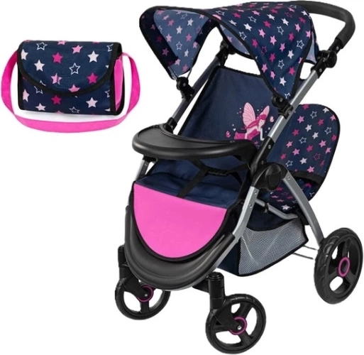 Bayer twin double doll stroller with bag