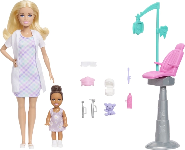 Barbie mängukomplekt – hambaarsti amet, blondiin