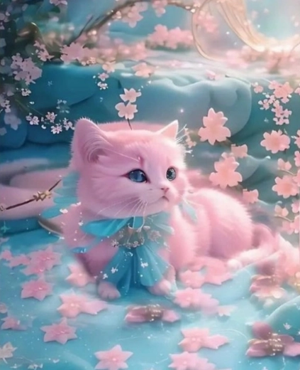 Paint by Numbers – Pink Kitten 40 × 50 cm