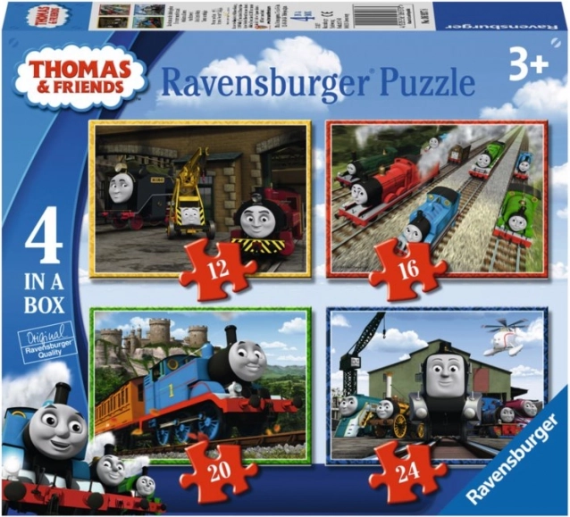 Ravensburgeri pusle „Mašinka Tomáš” 4in1 (12, 16, 20, 24 tükki)