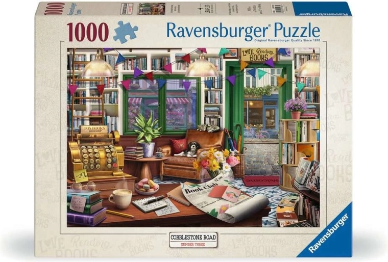 Ravensburger pusle Cobblestone Road 3: Võlumagiline raamatupood 1000 tükki