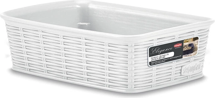 Korv Elegance 20 × 14 × 6 cm valge plast