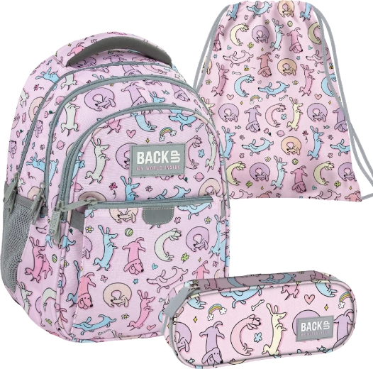 Koolikomplekt BackUP Cute Dogs 3in1 – seljakott, pinal ja sussikott