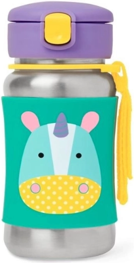 Skip Hop Zoo roostevabast terasest joogipudel kõrrega, ükssarvik 350 ml (12 k+)