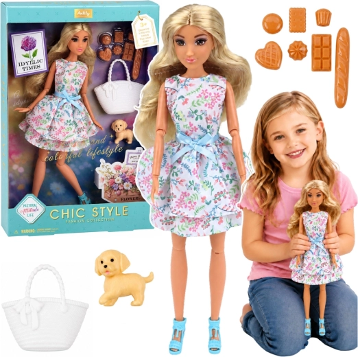 Anlily Doll with Puppy and Accessories (Floral Dress)