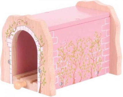 Roosa puidust raudteetunnel BIGJIGS RAIL
