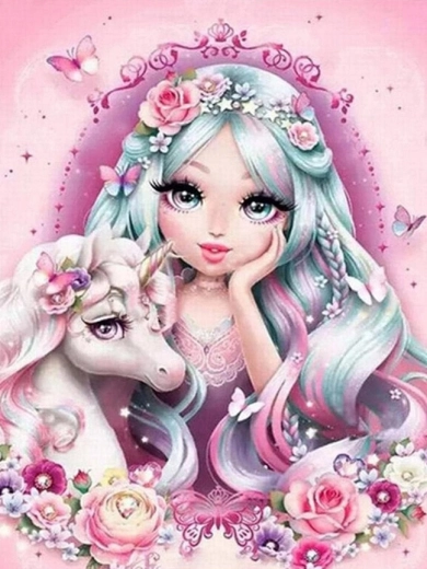 Paint by Numbers – Princess and Unicorn 40 × 50 cm