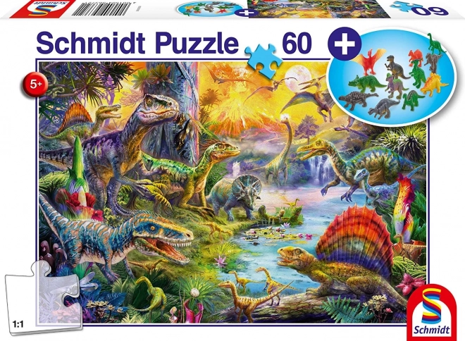 Dinosaur Puzzle 60 Pieces with Figurine Gift – SCHMIDT