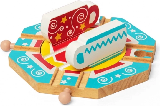 Bigjigs Rail pöördrada teetasside motiiviga