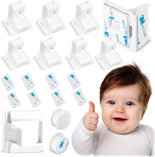 RICOKIDS magnetilised laste turvalukud kappidele, komplekt 8 tk