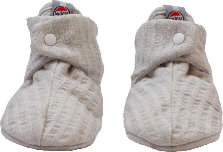 Lodger cotton booties seersucker steel (3–6 months)