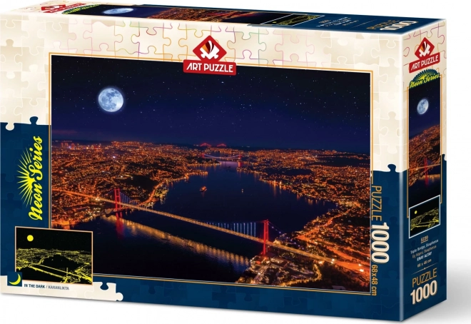 Helendav pusle Kolm Bosporuse silda – Art Puzzle Neon
