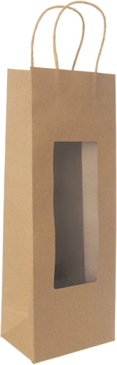 Kinkepaberkott veinile NATURE läbipaistva aknaga 12,5 × 9 × 35 cm