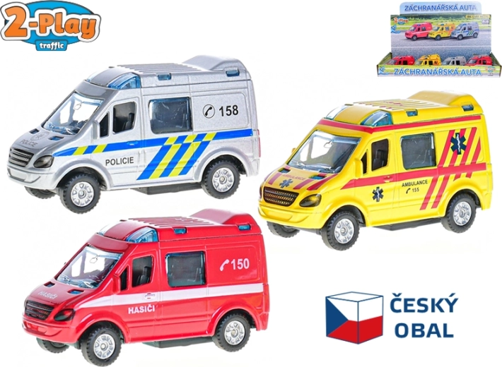 Metal Rescue Vehicle Toy 8 cm with Pull-Back