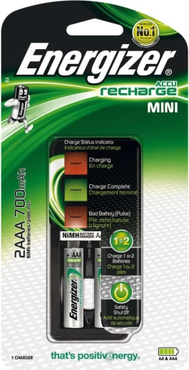 Energizer mini-laadija AAA koos 2× AAA Power Plus 700 mAh akudega