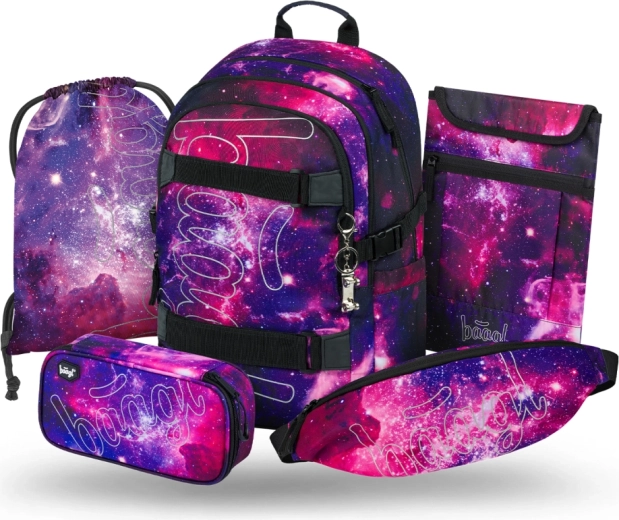 Baagl koolikomplekt 5 tk Skate Galaxy – seljakott, pinal, sussikott, vöökott ja sülearvuti ümbris
