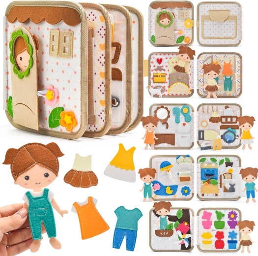 2Kids Toys sensoorne tegevusraamat (busy book) maja nukuga