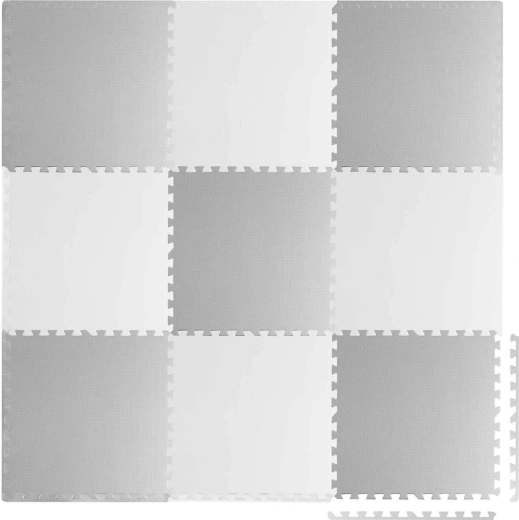 Suur vahtpusleematt valge-hall RICOKIDS 180 × 180 cm, 9 osa