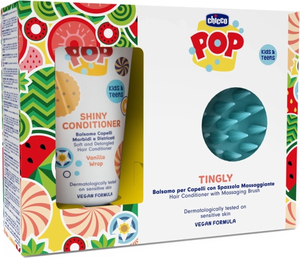Chicco POP Vanilla Shiny juuksepalsam 150 ml koos peanaha massaažiharjaga