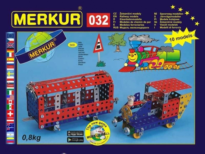 Ehituskomplekt Merkur 032 – raudteemudelid, 10 mudelit, 300 osa