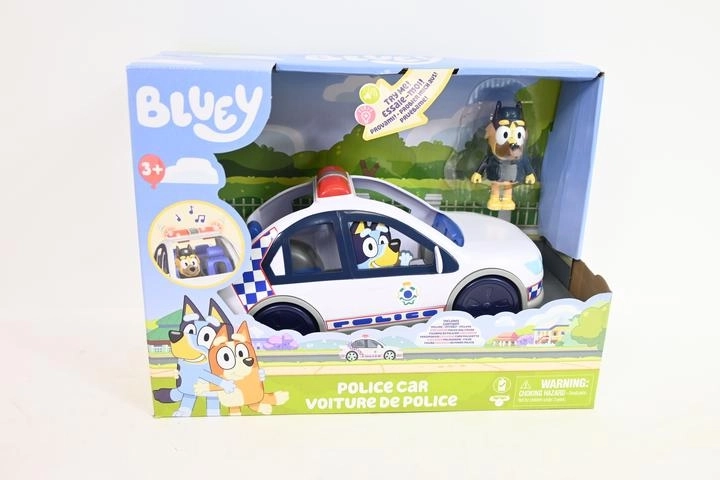 Bluey politseiauto tulede ja helidega + politseiniku figuur – 1 tk
