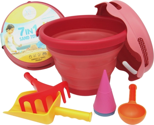Compactoys kokkupandav liivamängu komplekt 7-in-1 punane