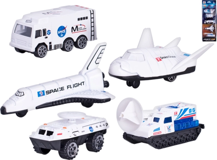 Space Vehicles Metal Set 5 pcs (5.5–8 cm) with Freewheel