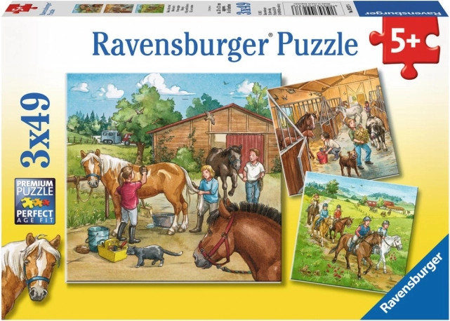 Ravensburger pusle Päev hobuste juures 3×49 tükki