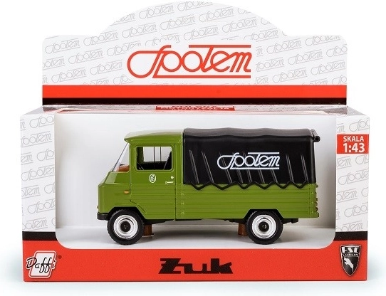 Auto mudel Żuk Społem 1:43 roheline tentkattega