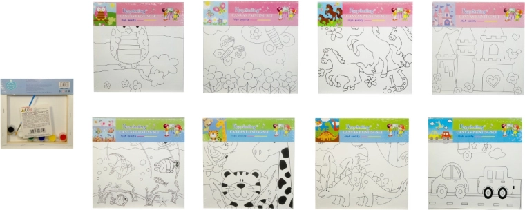 Painting picture for children – set with paints and brush