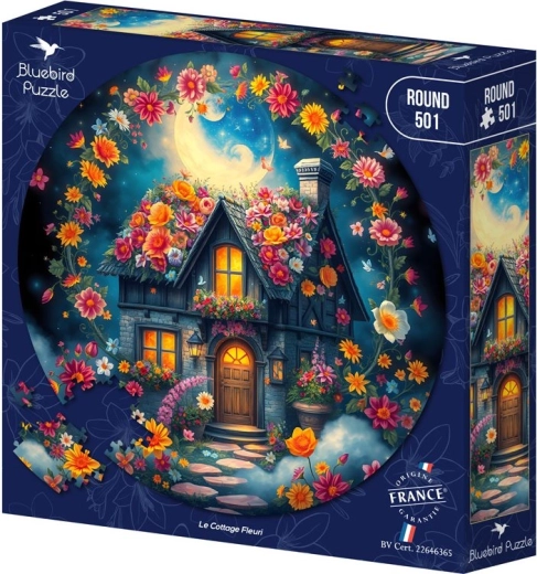 Bluebird round puzzle Flower Cottage 501 pieces