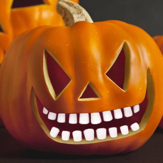 Halloween Teeth for a Pumpkin Lantern – Set of 18 Pieces
