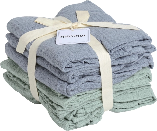 Mininor musliinist orgaanilised mähkmed Grey Seal/Willow Green (6 tk)