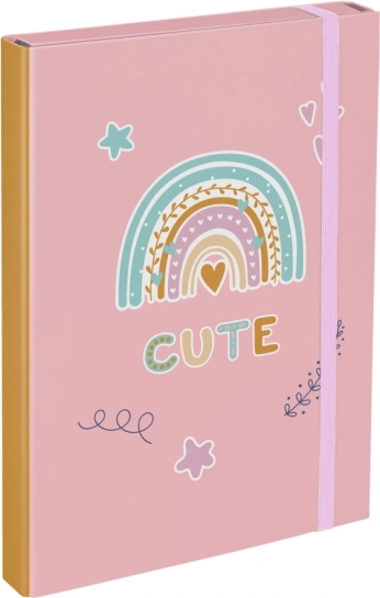 BAAGL kaaned koolivihikutele A4 vikerkaar roosa