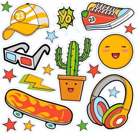 YO iron-on stickers – small sheet with summer motifs