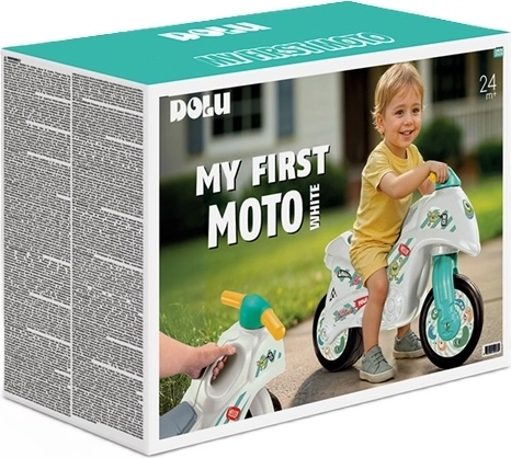DOLU laste tõukesõiduk mootorratas valge-roheline