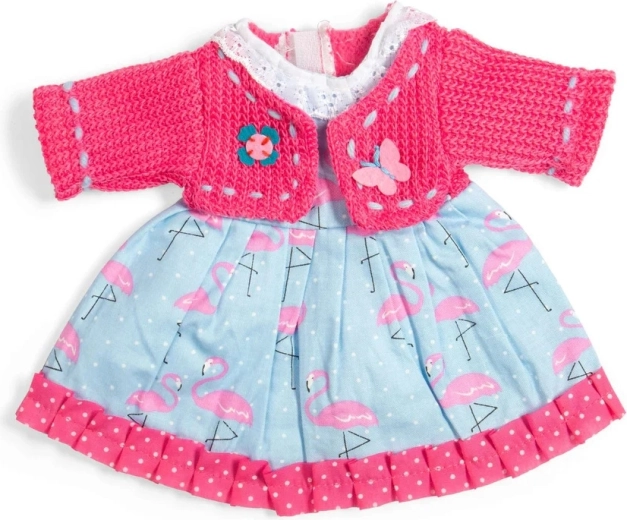 Bigjigs Toys flamingo dress and pink cardigan for a 34 cm doll